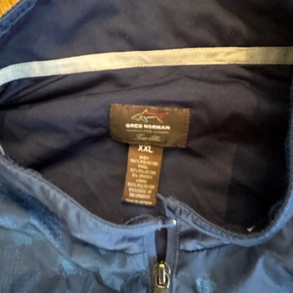 Greg Norman HydroTech Mens XXL Blue Camo Golf Jacket Full Zip Windbreaker SP17